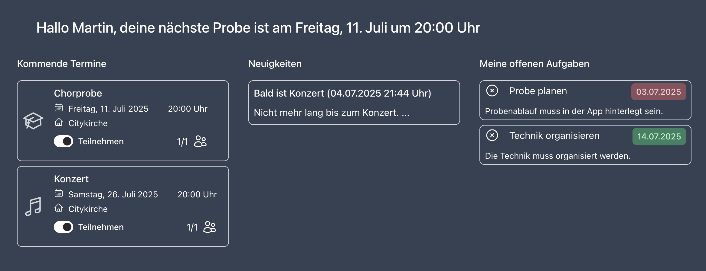 Dashboard Screenshot