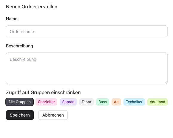 Ordner Übersicht Screenshot