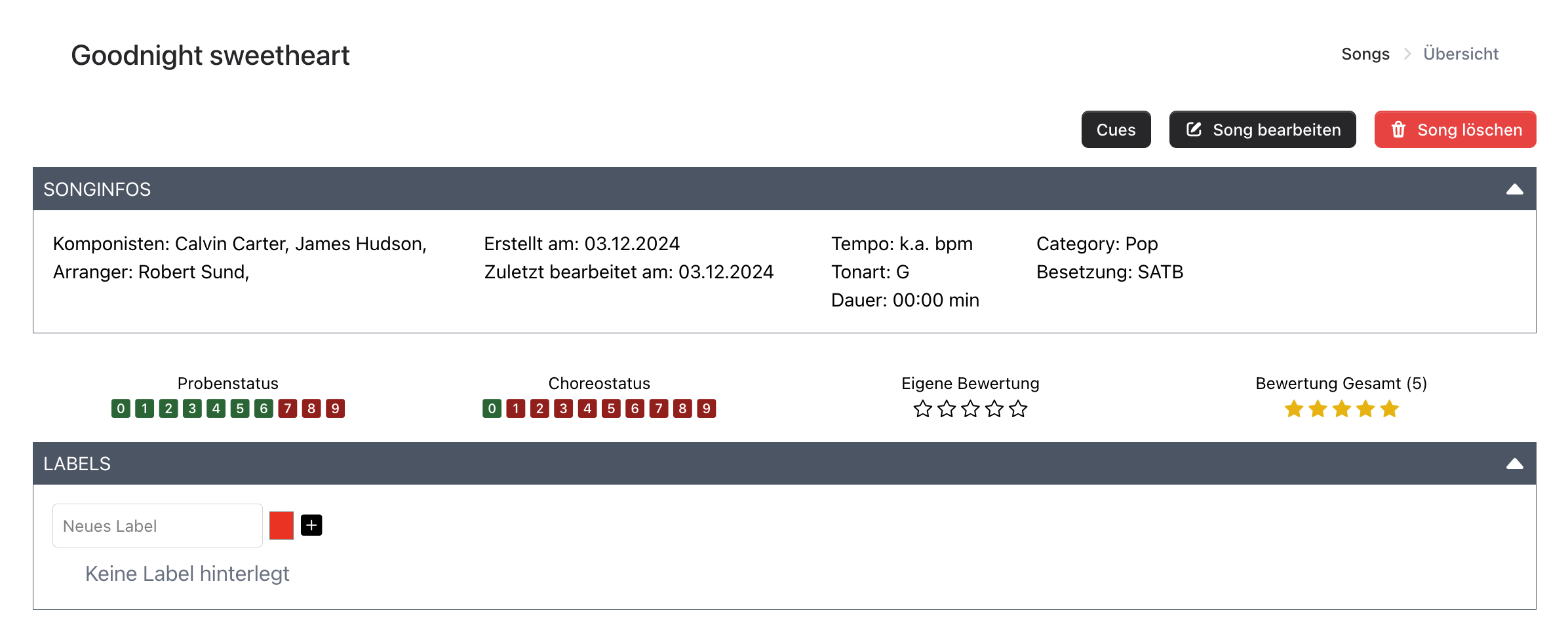 Song hinzufügen Screenshot