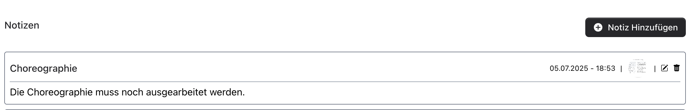 Songnotizen Screenshot
